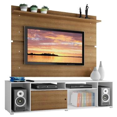 Imagem de Rack e Painel para TV até 65" Cancun Branco/Rustic Madesa
