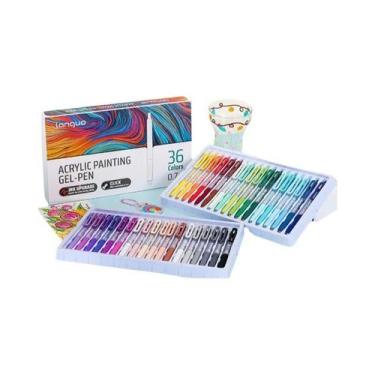 Imagem de Canetas De Gel Acrílicas Coloridas Retráteis Com Ponta De 0,7mm Para E