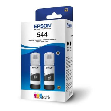 Imagem de Kit 2 Garrafas Refil de Tinta Para Impressora Original Epson T544 Preto