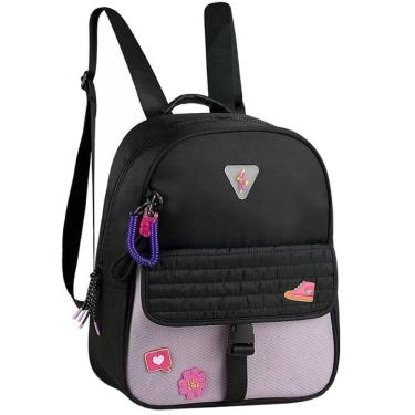 Imagem de Mochila Escolar de Costas NYLON Luluca Lulike Preto LU2959