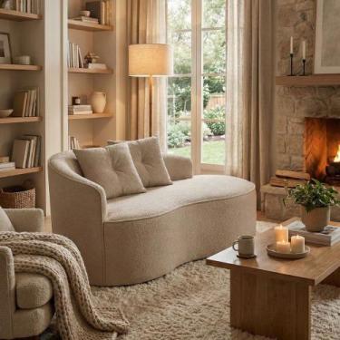 Imagem de Sofá Orgânico Curvo Feijão Amore Confortável Sala Estúdio Bouclê - Mon