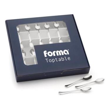 Imagem de Kit 12 Colher De Café Midas Toptable Aço Inox Mesa Caixa Para Presente