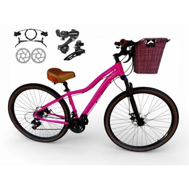 Imagem de Bicicleta Aro 29 Absolute Hera Feminina Retrô Vintage Shimano 21v Hidráulica Confortável Cesta-Feminino