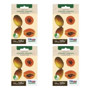 Imagem de Kit 4 Sementes De Mamão Papaia Sunrise Solo Para Muda Hortas - Topseed