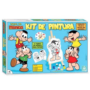 Imagem de Kit Quadros De Pintura Infantil Turma Da Monica Com Cavalete - NIG