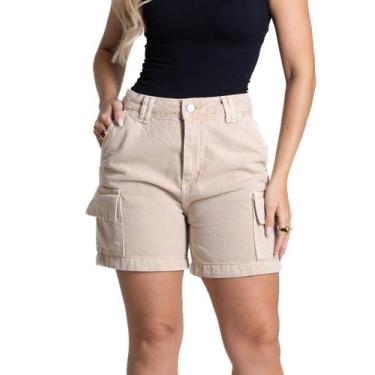 Imagem de Shorts Sarja Sawary - 282576 - Bege 38, Bege, 38