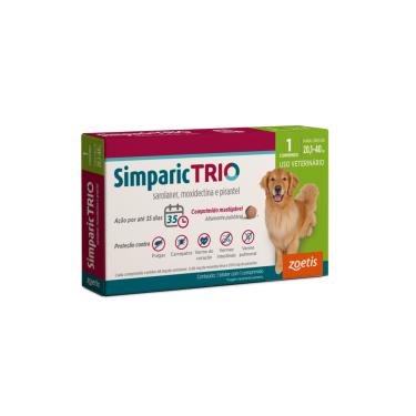 Imagem de Simparic Trio Antipulgas, Carrapatos E Vermes Cães 48Mg C/ 1 Comp.
