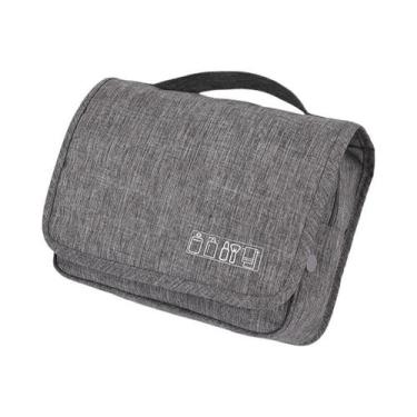 Imagem de Bolsa De Higiene Pessoal Grande Impermeável De Sarja Com Gancho Para P