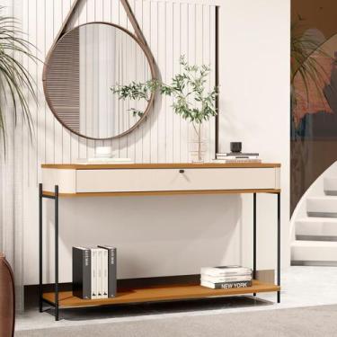 Imagem de Aparador Curvo 1 Gaveta Pés e Puxador em Metal 121cm Tucupí - JB Becha