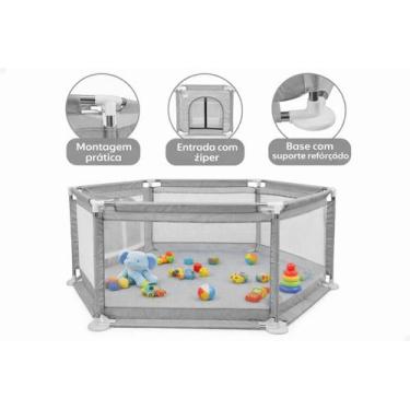 Imagem de Cercadinho Bebê Chiqueirinho Infantil Portátil Dobrável Grande - Davin