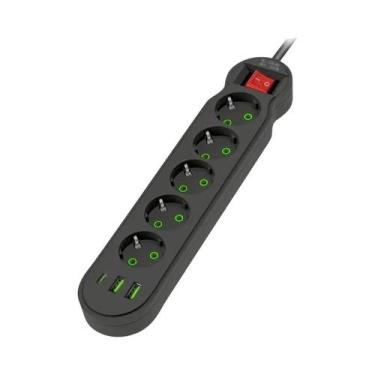 Imagem de Tomada Elétrica Com Plugue EU, Extensão Multitomada 2, 3, 4, 5 Saídas,