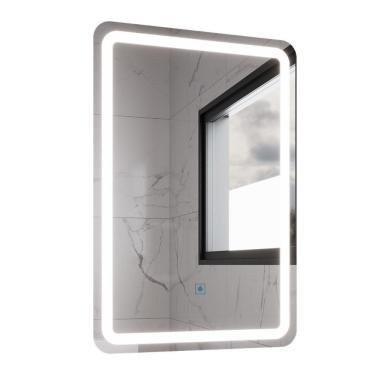 Imagem de Espelho Retangular Com Led 60x40cm Touch Bivolt Moderno Led Multicolor