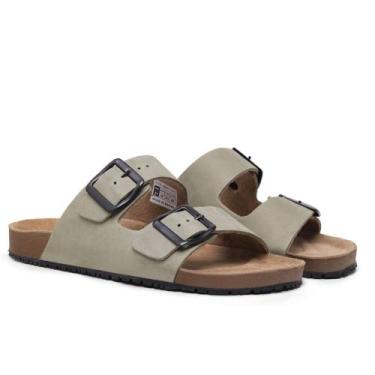 Imagem de Sandália Papete Rasteira Moda Casual Couro Feminino Masculino Com Five