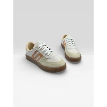 Imagem de Tênis Casual Feminino Com Recortes E Cadarço Branco - CLOSET, Branco, 