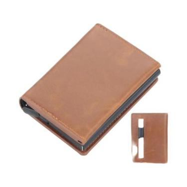 Imagem de Carteira Masculina Pequena Com Bloqueio RFID Magnético, Porta-Cartões 