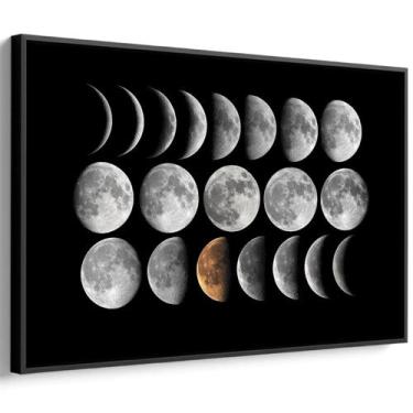 Imagem de Quadro decorativo Fases da Lua - Art Canvas, 120 x 80 cm, Preto