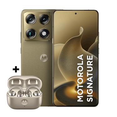 Imagem de Kit smartphone motorola signature e fone moto buds loop Swarovski Champagne