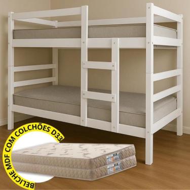Imagem de Beliche Solteiro com Colchões D33 Premium, Vira Duas Camas, Proteção S
