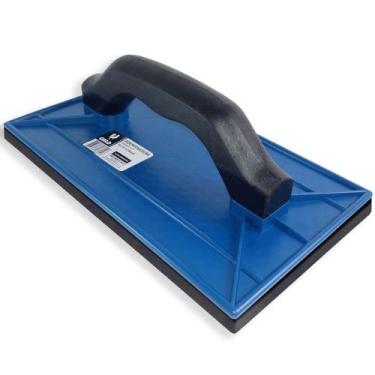 Imagem de Desempenadeira Plástica Com Borracha Azul 150x260mm - 00815-04 - Galo