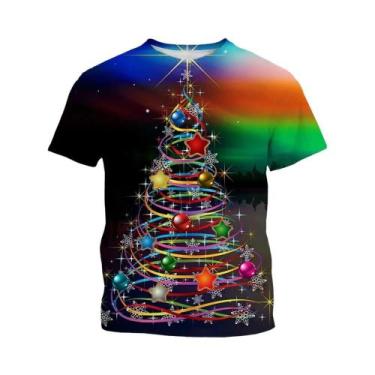 Imagem de Camiseta Casual Confortável Com Estampa 3D De Natal Estilo Harajuku De