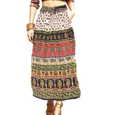 Imagem de Saia Maia Indiana Boho Cigana Hippie Longa - Estampas Sortidas Tamanho