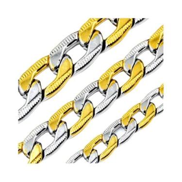Imagem de Colar Elo Cubano Banhado a Ouro Para Homens E Mulheres, Elo De Aço Ino