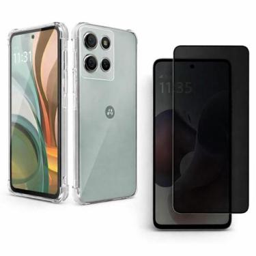 Imagem de Capa Anti Choque TPU + Película Privacidade Vidro 3d Para Moto G56 5G 