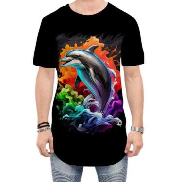 Imagem de Camiseta Longline Golfinho Inteligência Arte Pintura 7 - Kasubeck Stor