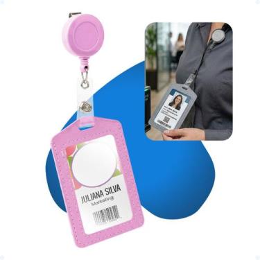Imagem de Porta Crachá Vertical S/cordão Escola Empresa Cartão Bilhete - Hxt, Ro