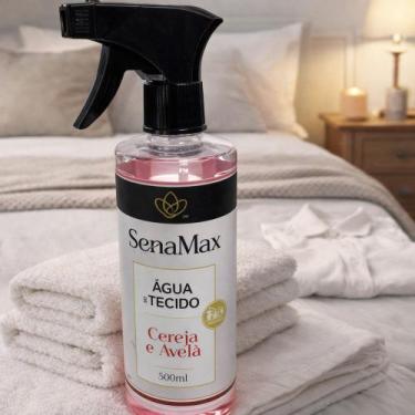 Imagem de Água Tecidos Cereja e Avelã 500ml Aromatizador de Roupas Perfume Doce 