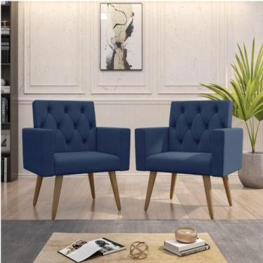 Imagem de Kit 2 Poltronas Capitonê Sala Escritório Consultório - Móveis Mafer, A
