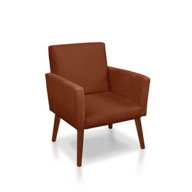 Imagem de Poltrona Nina decorativa, para sala, quarto Suede Terracota - Sonho da