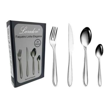 Imagem de Faqueiro Premium em Aço Inox - Laradore Elegance (24 Peças)