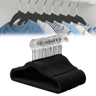 Imagem de Kit 30 Cabides Veludo Infantil Slim Antideslizante Ultra Fino - ShopCa