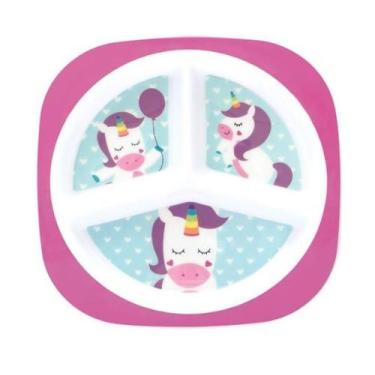 Imagem de Pratinho infantil com divisórias Animal Fun Unicórnio - Buba