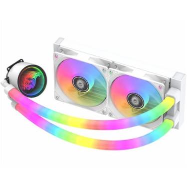 Imagem de Water Cooler K-mex Bifrost Branco ARGB 240mm Mangueira RGB