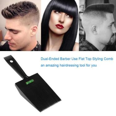 Imagem de Pente de cabelo de duas pontas Barbeiro Clipper Flat Top Styling. - bn
