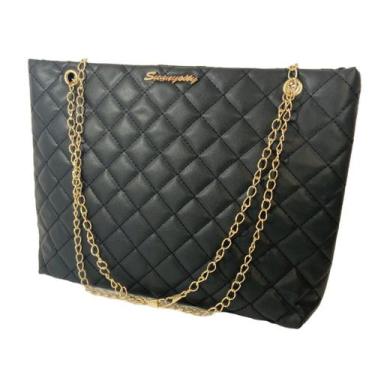 Imagem de Bolsa Feminina Ombro Pequena Com Alça com Corrente Regulável Fecho Ima