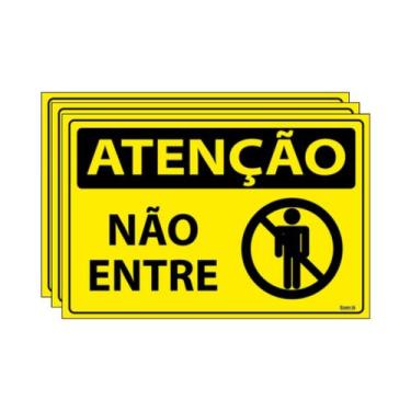 Imagem de Combo 3 Placas De Sinalização Atenção Não Entre 30x20 Ecom IA - SA81 F