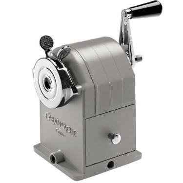 Imagem de Apontador De Mesa Manual Cinza Caran D'Ache Em Metal Com Manivela 455.