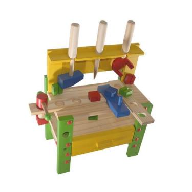 Imagem de Bancada de Ferramentas de Madeira Infantil Carimbras +3 Anos