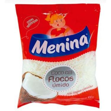 Imagem de Coco ralado úmido e adocado, 100g - Menina