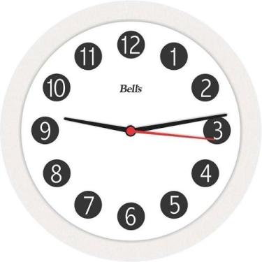 Imagem de Relógio de Parede Redondo Branco 21,7cm Polipropileno e PS Cristal - O