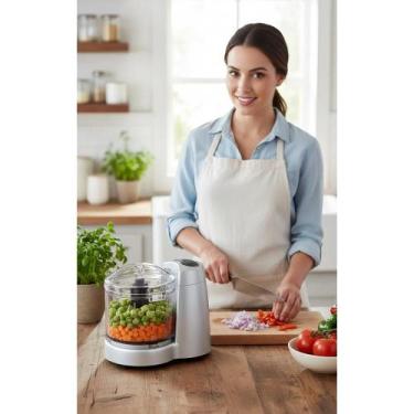 Imagem de Mini Processador Alimentos 1,2L Aço Inox - Prata - Congratulations Sto