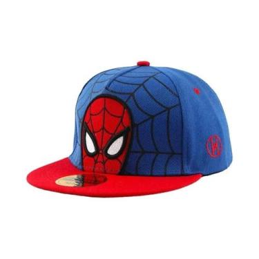 Imagem de Boné Infantil Homem-Aranha Ajustável Snapback Hip Hop Desenho Animado 