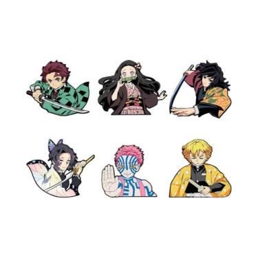 Imagem de Broches De Anime Demon Slayer Kimetsu No Yaiba, 6 Peças, Acessórios Pa