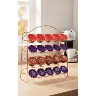 Imagem de Torre Porta Cápsulas Café 40 Un. Aço Cobre 30cm Elegância - Congratula