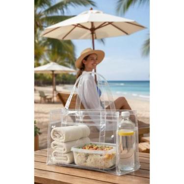 Imagem de Bolsa Jumbo Transparente PVC Reforçada 44cm - Essencial! - Congratulat