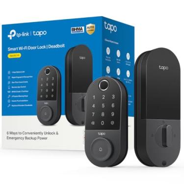 Imagem de TP-Link Tapo DL110 Fechadura Digital Inteligente Wi-Fi com Biometria e Senha, Acesso Remoto pelo Aplicativo, Bateria de Até 1 Ano, 2 Chaves de Reserva, Campainha e IP65
