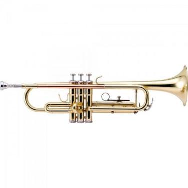 Imagem de Trompete HTR-335L Afinado em Si Bemol 3 Pistões Laqueado Dourado Harmonics